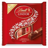Lindt Schokolade LINDOR Vollmilch Schokoladen-Sticks | 12 x 100 g (4 x 25 g Schokoladenriegel) | Mit zartschmelzender Vollmilch-Schokoladenfüllung | Pralinen-Geschenk | Schokoladen-Geschenk