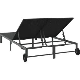vidaXL Sonnenliege 206 x 62,5 x 74 cm Schwarz
