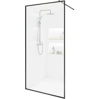 Home Deluxe Duschabtrennung Schwarz, Glas, Metall, 150x200 cm, Badezimmer, Baden - Duschen, Duschtrennwände