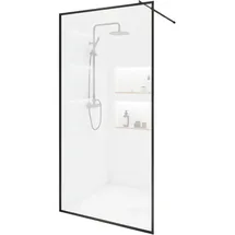 Home Deluxe Duschabtrennung Schwarz, Glas, Metall, 150x200 cm, Badezimmer, Baden - Duschen, Duschtrennwände