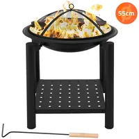 ML DESIGN modern liv Feuerschale mit Funkenschutz Ø55cm Feuerstelle Lagerfeuer Garten Feuerkorb Feuer