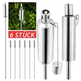Gardebruk Öl-Fackel 6er-Set Edelstahl 115cm