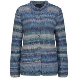GOLDNER Multicolor Woll-Jacke mit Stehkragen Blau 40
