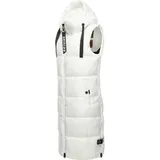 Navahoo Damen ärmellose Lange Outdoor-Weste warme Winterjacke Schnuffelchen Offwhite Gr. L - L