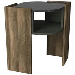 moebel17 Beistelltisch Marbel Walnuss Marmor Optik