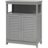 Costway Badschrank 2 Rollladentüren 0 x 0 cm Grau/MDF