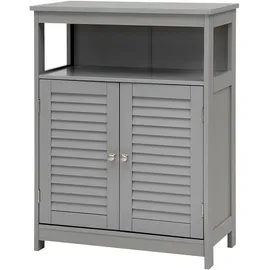 Costway Badschrank 2 Rollladentüren 0 x 0 cm Grau/MDF