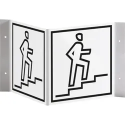 Schild I Tür-Nasenschild Piktogramm Treppe, Kunststoff, 150x150mm