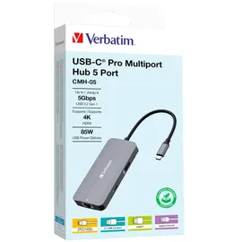 Verbatim USB-C Pro Multiport Hub CMH-05, USB-C 3.0 [Stecker] (32150)