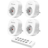 Dewenwils Funksteckdosen Mit Fernbedienung	 2300w Steckdose Mit 1er Fernbedienung	 30m Reichweite Funksteckdose	 Programmierbar Und Erweiterbar	 4er Set