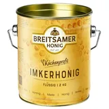 Breitsamer Imkerhonig Blütenhonig flüssig 2 kg Eimer für Küchenprofis Aromatischer Honig ideal für Großverbraucher Hotels Gastronomie (1 x 2000g)