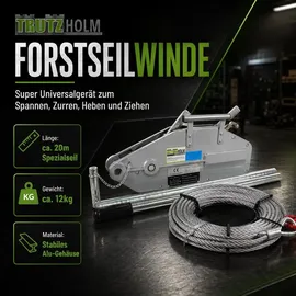 Trutzholm Seilzug Aluminium 20 m silberfarben