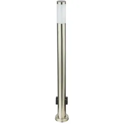Stehlampe, 2x Steckdose, Edelstahl, H 110 cm, BOSTON