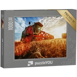 puzzleYOU Puzzle Puzzle 1000 Teile XXL „Mähdrescher-Ernte im Weizenfeld“, 1000 Puzzleteile, puzzleYOU-Kollektionen Landwirtschaft