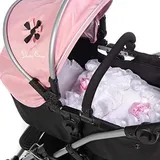 Roma RDP-2PB-WP Medium Size Dolls Pram Puppenwagen Steppdecke und Kissen Set, Weiß mit rosa Rose, Overall Dimensions 370 x 330 mm - Including lace