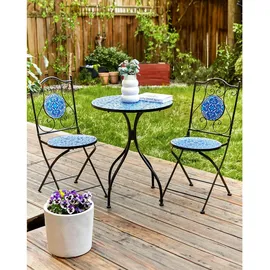 Beliani Gartenstuhl 40 x 90 x 45 cm schwarz/blau 2 St.