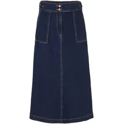 bonprix Jeansrock mit aufgesetzten Taschen A-Linie, blau, 48, mit Baumwolle