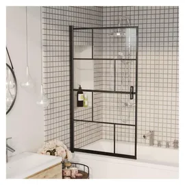 vidaXL Duschkabine ESG 80 x 140 cm schwarz 150749
