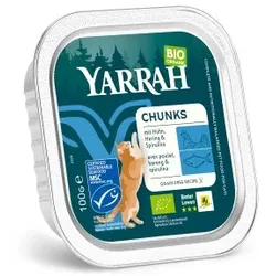 Yarrah Adult Bio Bröckchen in Soße 16x100 g Huhn und Fisch