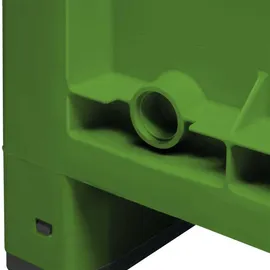 BRB-Lagertechnik Palettenbox mit 3 Kufen, LxBxH 1200x800x850 mm, Boden/Wände geschlossen, grün