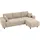 Homcom Ecksofa, 3 Sitzer Couch mit umkehrbarer Chaiselongue, Kissen, Sofa in L-Form, Gepolstert Eckcouch mit Leinen-Optik für Wohnzimmer, Schlafzimmer 242 x 156 x 87 cm, Beige