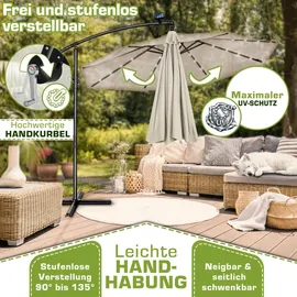 TRESKO Ampelschirm Ø 350 cm Beige