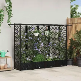 vidaXL Hochbeet mit Rankgitter und Dach 202,5 x 40 x 123 cm Schwarz