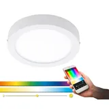 EGLO connect LED Deckenleuchte Fueva-C, Smart Home Deckenlampe, Material: Metallguss, Kunststoff, Ø: 30 cm, dimmbar, Weißtöne und Farben einstellbar