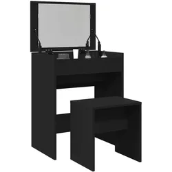 Schminktisch mit Hocker Schwarz 60x40x113,5 cm