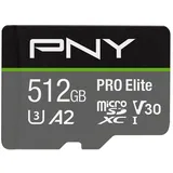 PNY microSDXC Pro Elite 512 GB Class 10 UHS-I A1 V30 + SD-Adapter
