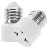 Warmhm 2St E27 Steckdosenadapter - Intelligenter Adapter Für Glühbirne Zur Steckdose - Umwandlung Der Lichtsteckdose in Steckeradapter E27 Birne Lampenfassung Adapter Austausch