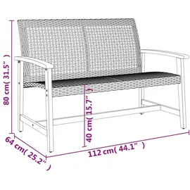 vidaXL Gartenlounge, Garten-Lounge-Set Beige Poly Rattan und Akazienholz