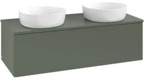 V&B Waschtischunterschrank ohne Frontstruktur, mit Beleuchtung Antao 120x36x50cm, WBP Lac, lea gre. m Lac
