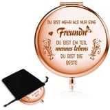 RunFar shop Freundinnen Geschenke Taschenspiegel Tragbarer,Reisespiegel Klappbar Schminkspiegel Mit Vergrößerungsspiegel Kompakt Beste Freundin Geschenk Freundschaftsgeschenk Abschiedsgeschenk Gold