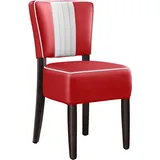 2er-Set Dinerstuhl | Leder | Rot | Diner Stühle, American Diner Stuhl, American Stuhl