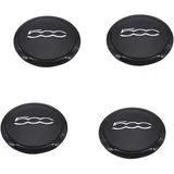 SHLPDFM 4 x Nabendeckel Felgendeckel Radkappe Radnabendeckel Radkappe für Fiat 500 51884863(Schwarz)