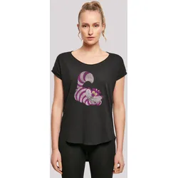 T-Shirt F4NT4STIC "Alice in Wonderland Cheshire Cat", Damen, Gr. XL, schwarz, Obermaterial: 100% Baumwolle, casual, regular fit, Rundhals, Kurzarm ohne Bündchen, Shirts, Print