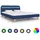 vidaXL Bettgestell mit LED Blau Stoff 180x200 cm
