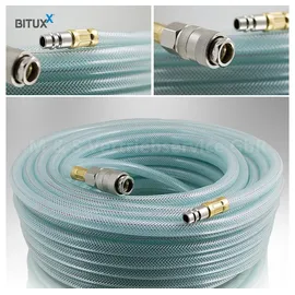BITUXX Druckluft Schlauch 13mm 1/4" Anschluss Pressluft Druckluftschlauch mit Steckkupplungen 10 Meter 10m