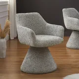 Komfortstuhl mit Drehfunktion BIENTO grau Chenille 180° mit Auto-Return