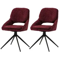 MCW 2er-Set Esszimmerstuhl MCW-N73, Küchenstuhl, drehbar Auto-Return, Stoff/Textil Chenille