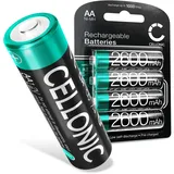 CELLONIC 4X 2600mAh Wiederaufladbare AA Batterien für Fernbedienung Taschenlampe - Lange Laufzeit, viele Ladezyklen - aufladbare Akku-Batterien Telefon Babyphone Controller - Mignon HR6 AA Akkus
