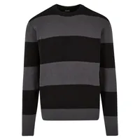URBAN CLASSICS Heavy Oversized Striped Sweatshirt Black / Dark