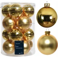 Kaemingk 16 Christbaumkugeln Glas 8cm Gold