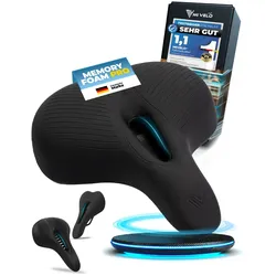 Fahrradsattel bequem & ergonomisch mit Memory-Foam 100% wasserdicht "Comfort Pro" City - Bestseller,oft gekauft,Zubehör