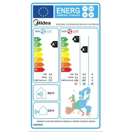 Midea BreezelessE Inneneinheit 3,6 kw MSCB1BU-12HRFN8-ME