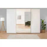 Rauch Schwebetürenschrank RAUCH "Kleiderschrank Schrank Garderobe BESTSELLER KOLUNA mit Spiegel", weiß (alpinweiß), B:315cm H:210cm T:62cm, Holzwerkstoff, Schränke, Schwebetürenschrank, inkl. 2 Innenschubladen sowie extra Einlegeböden MADE IN GERMANY, Topseller