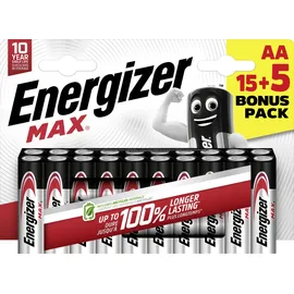 Energizer Max Mignon AA 1,5 V, 15 + 5er Pack