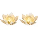 Hi Solarleuchte Glas, Metall 27,6 x 12 cm 2er Set weiß