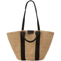 Shopper MARC O'POLO "aus geflochtener Jute", Damen, Gr. B/H/T: 44cm x 27cm x 8cm, schwarz, Jute, unifarben, Taschen